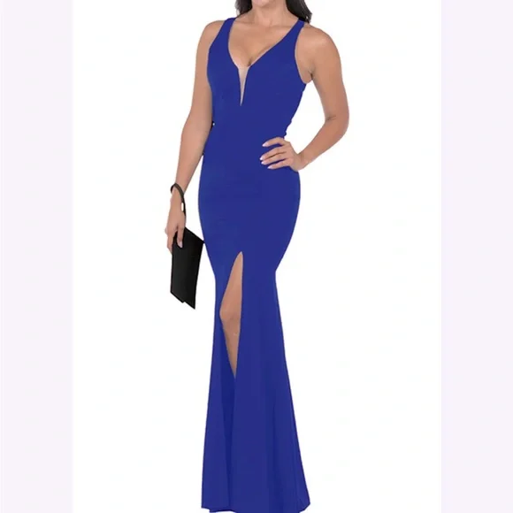 Emerald Sundae Dresses Emerald Sundae Royal Blue Cut Out And